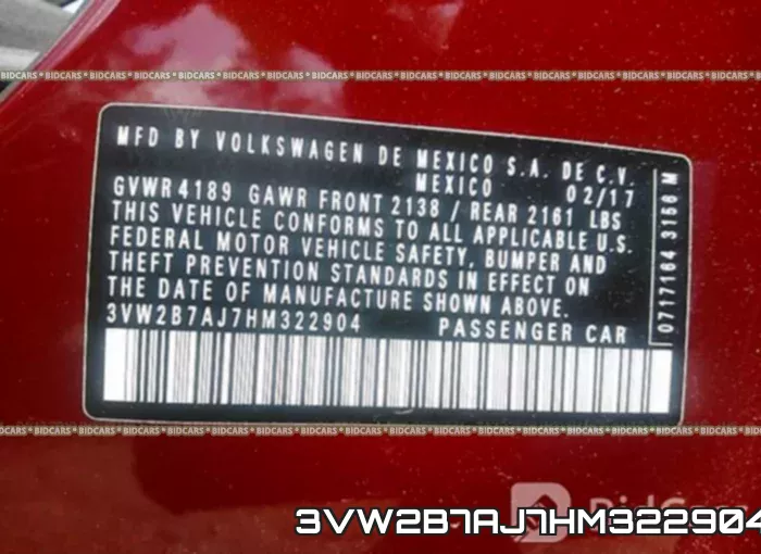 3VW2B7AJ7HM322904 фото 10