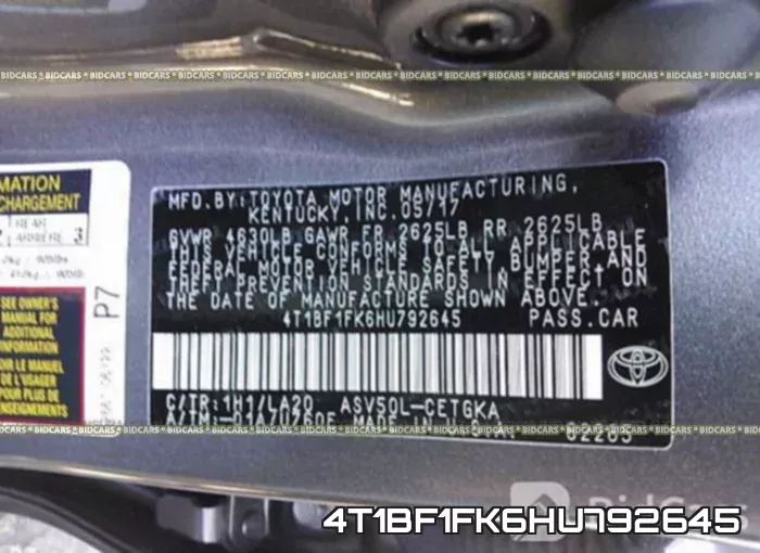4T1BF1FK6HU792645 фото 10