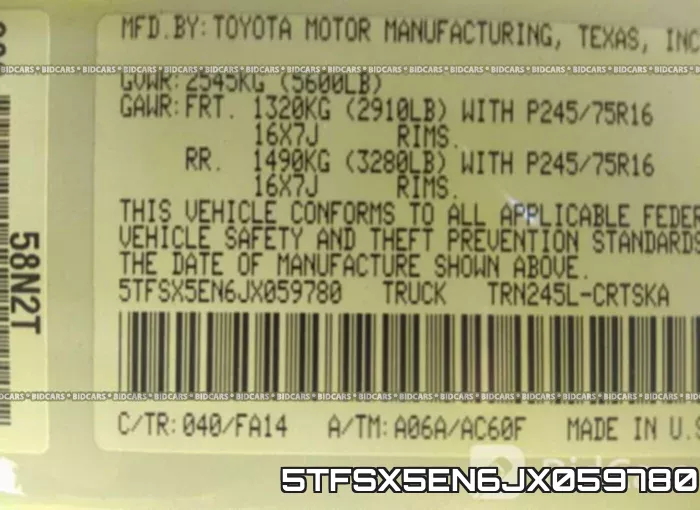 5TFSX5EN6JX059780 фото 10