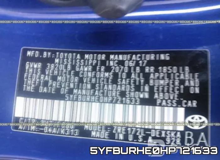 5YFBURHE0HP721633 фото 10