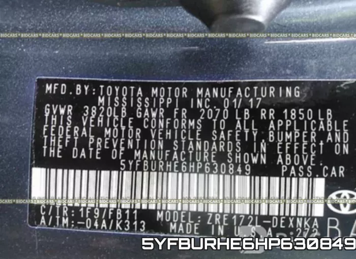 5YFBURHE6HP630849 фото 9