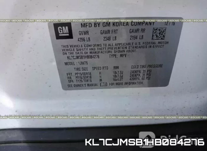 KL7CJMSB1HB084276 фото 10