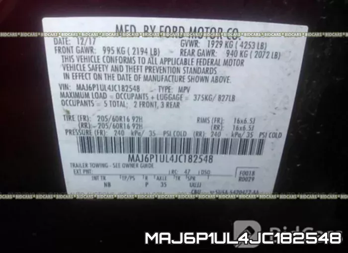 MAJ6P1UL4JC182548 фото 10
