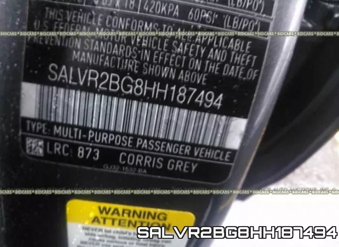 SALVR2BG8HH187494 фото 10
