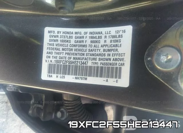 19XFC2F55HE213447 фото 10