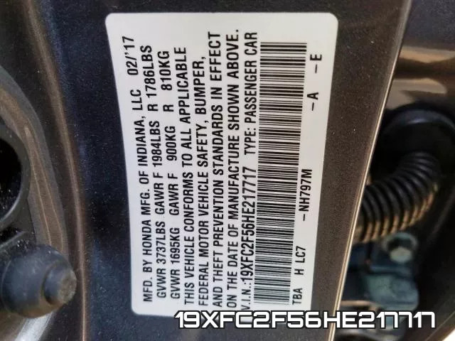 19XFC2F56HE217717 фото 2