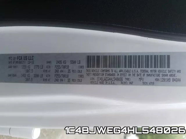 1C4BJWEG4HL548026 фото 2