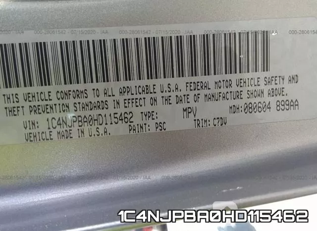 1C4NJPBA0HD115462 фото 10
