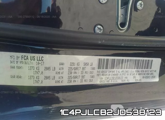 1C4PJLCB2JD538123 фото 10
