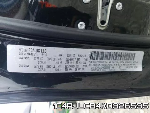 1C4PJLCB4KD326535 фото 2