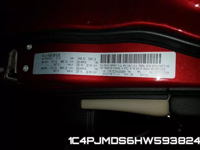 1C4PJMDS6HW593824 фото 2