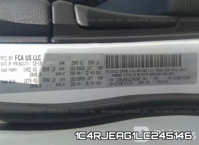 1C4RJEAG1LC245146 фото 10