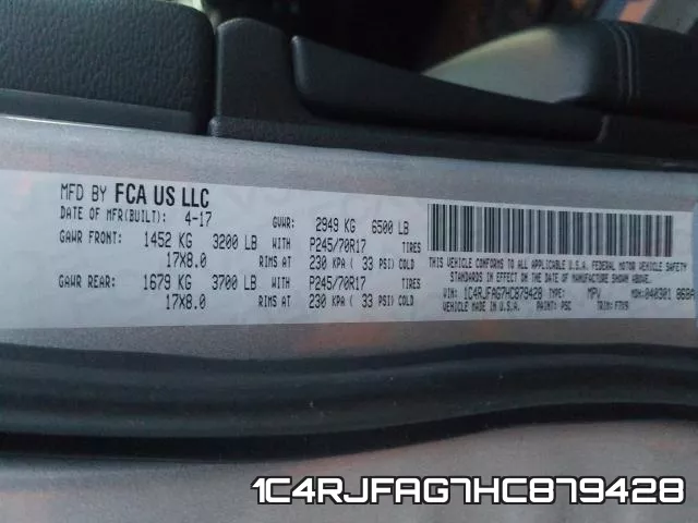 1C4RJFAG7HC879428 фото 2