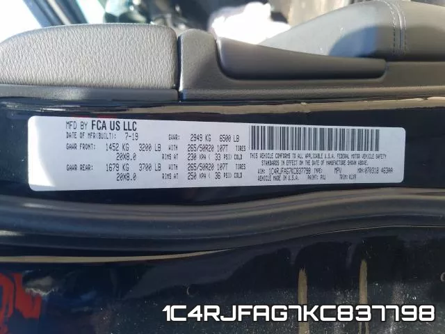 1C4RJFAG7KC837798 фото 2