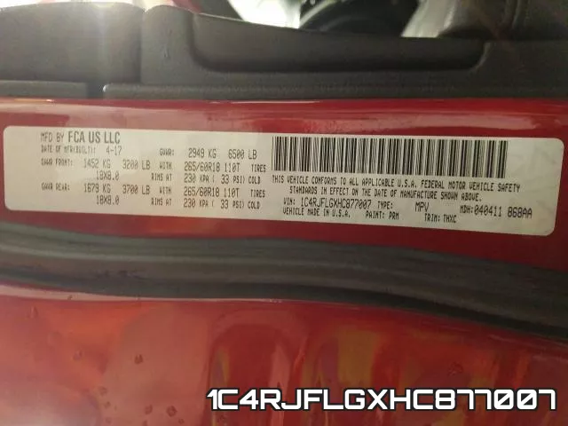 1C4RJFLGXHC877007 фото 2
