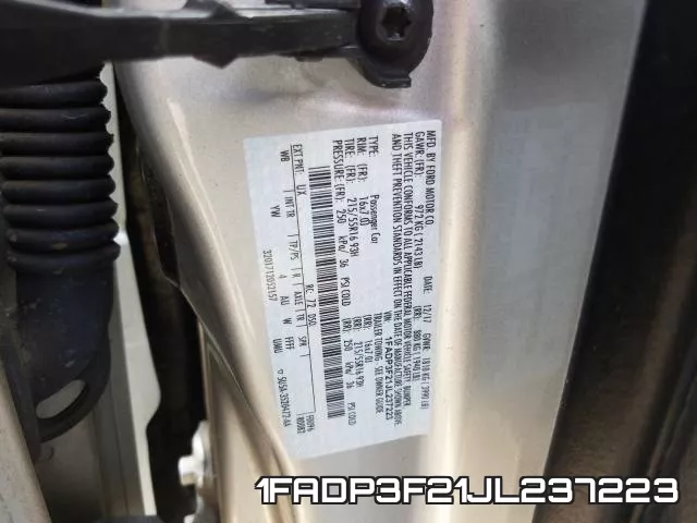 1FADP3F21JL237223 фото 2
