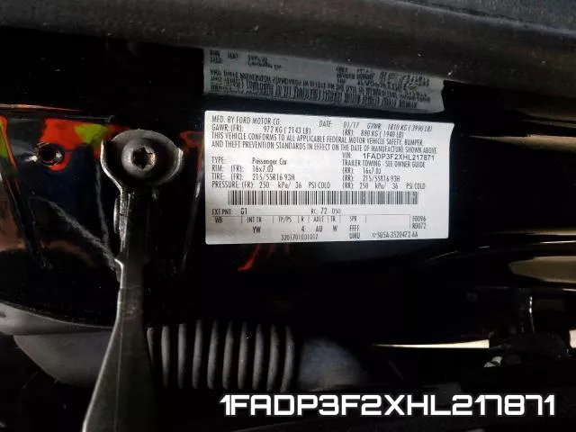 1FADP3F2XHL217871 фото 2