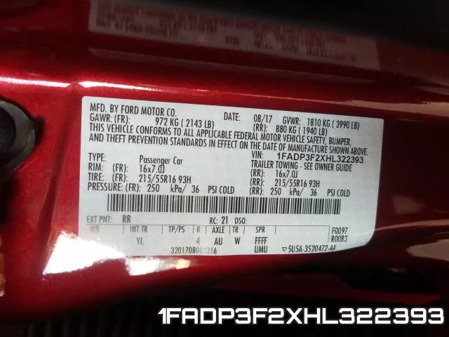 1FADP3F2XHL322393 фото 2