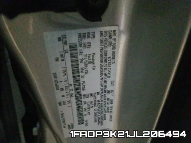 1FADP3K21JL206494 фото 2