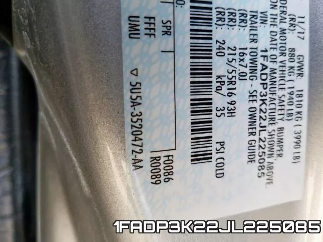 1FADP3K22JL225085 фото 2