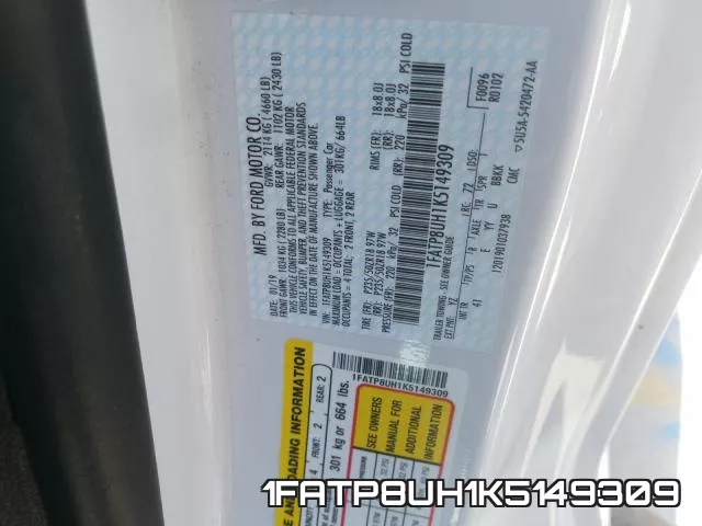 1FATP8UH1K5149309 фото 2