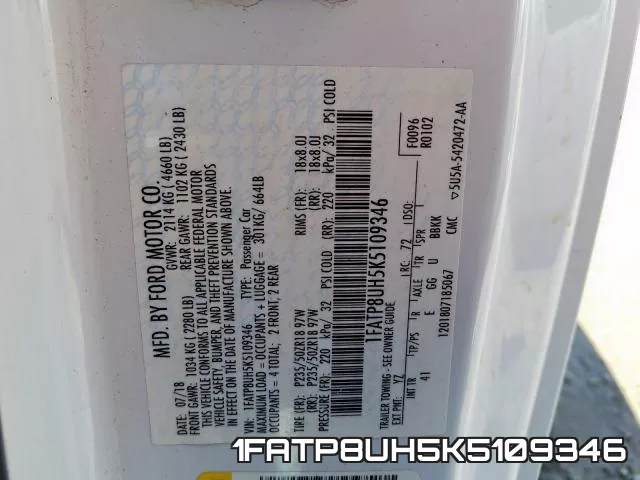 1FATP8UH5K5109346 фото 2