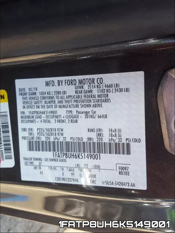 1FATP8UH6K5149001 фото 2