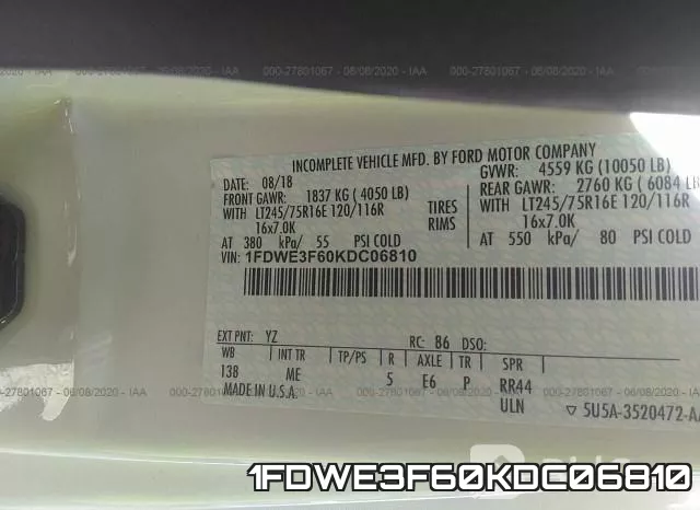 1FDWE3F60KDC06810 фото 10