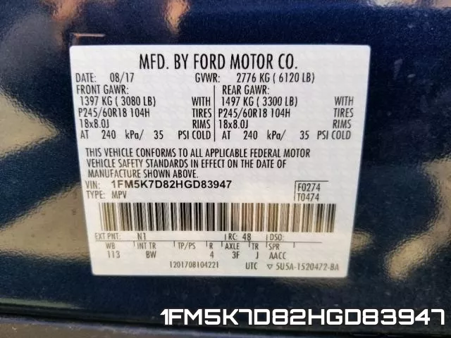 1FM5K7D82HGD83947 фото 2