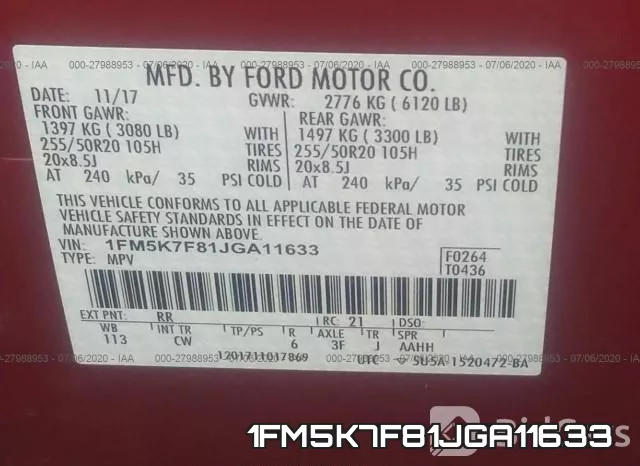 1FM5K7F81JGA11633 фото 10