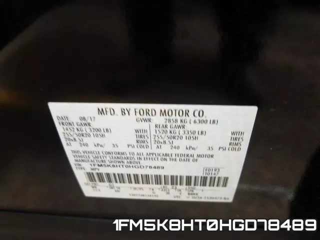 1FM5K8HT0HGD78489 фото 2