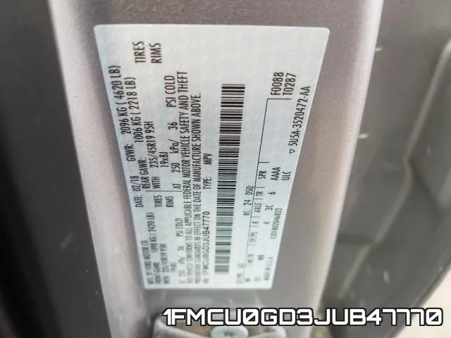 1FMCU0GD3JUB47770 фото 2