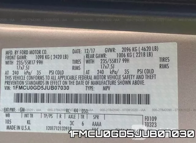 1FMCU0GD5JUB07030 фото 10