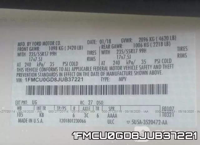1FMCU0GD8JUB37221 фото 10