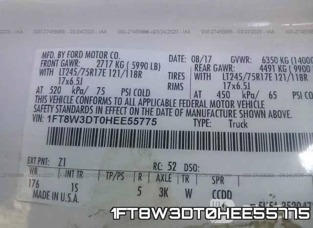 1FT8W3DT0HEE55775 фото 10