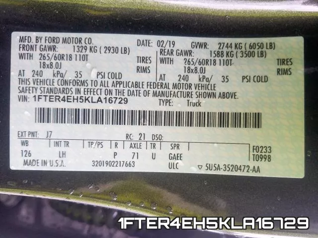1FTER4EH5KLA16729 фото 2