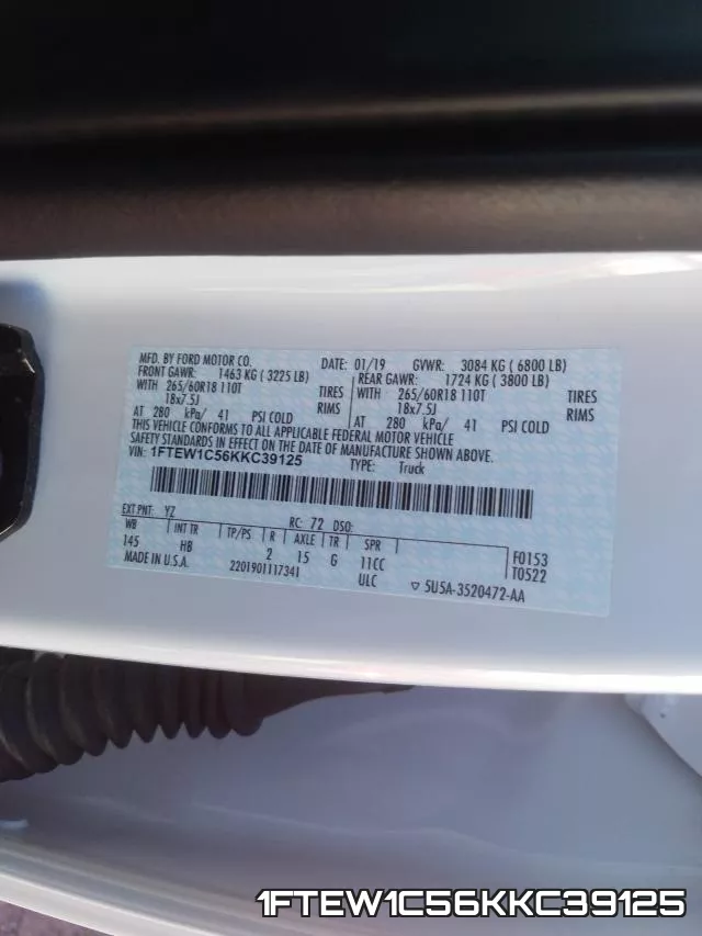 1FTEW1C56KKC39125 фото 2