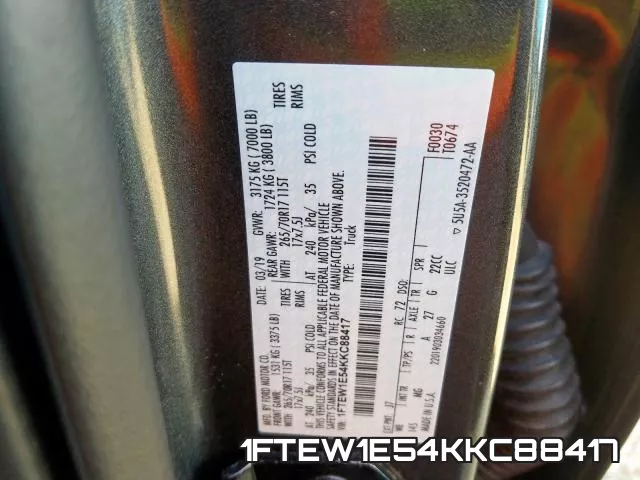 1FTEW1E54KKC88417 фото 2