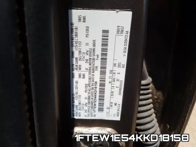 1FTEW1E54KKD18158 фото 2