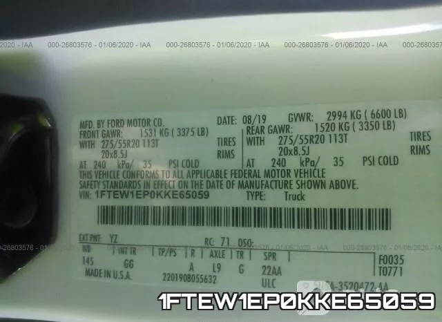 1FTEW1EP0KKE65059 фото 10