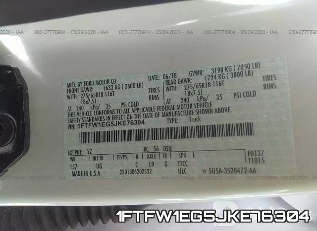 1FTFW1EG5JKE76304 фото 10