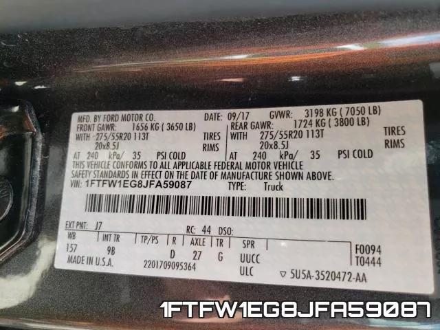 1FTFW1EG8JFA59087 фото 2