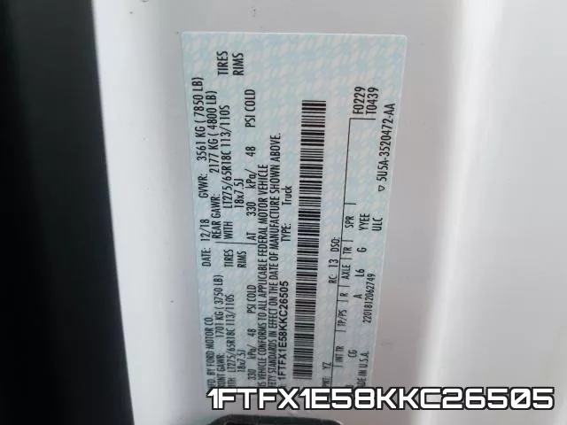 1FTFX1E58KKC26505 фото 2