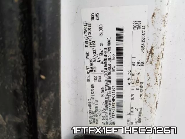 1FTFX1EF7HFC31267 фото 2