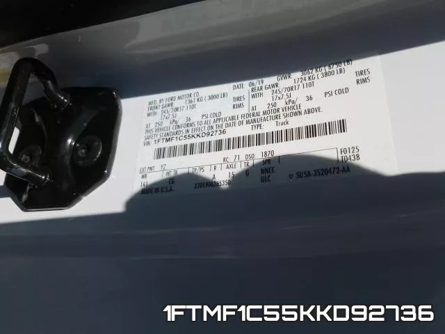 1FTMF1C55KKD92736 фото 2