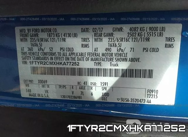 1FTYR2CMXHKA77252 фото 10