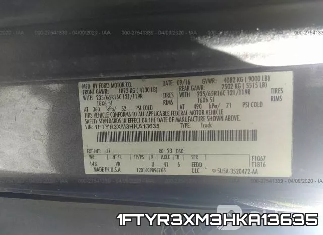 1FTYR3XM3HKA13635 фото 10