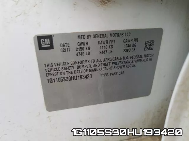 1G1105S30HU193420 фото 2