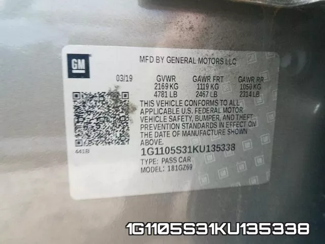 1G1105S31KU135338 фото 2