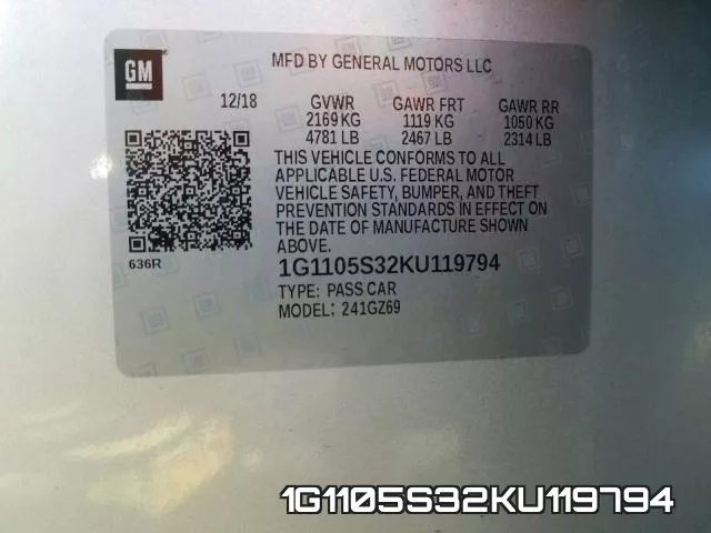 1G1105S32KU119794 фото 2